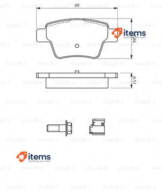 Bosch BP1009 - Brake Pads Car Rear Axle 1 Set of 4 Pads - With Accessories R90