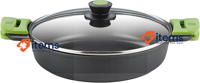 Braisogona Prior - Cast Aluminium Low Casserole, 28 Cm Black Highly Durable Pfoa