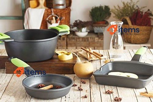 Braisogona Prior - Cast Aluminium Low Casserole, 28 Cm Black Highly Durable Pfoa