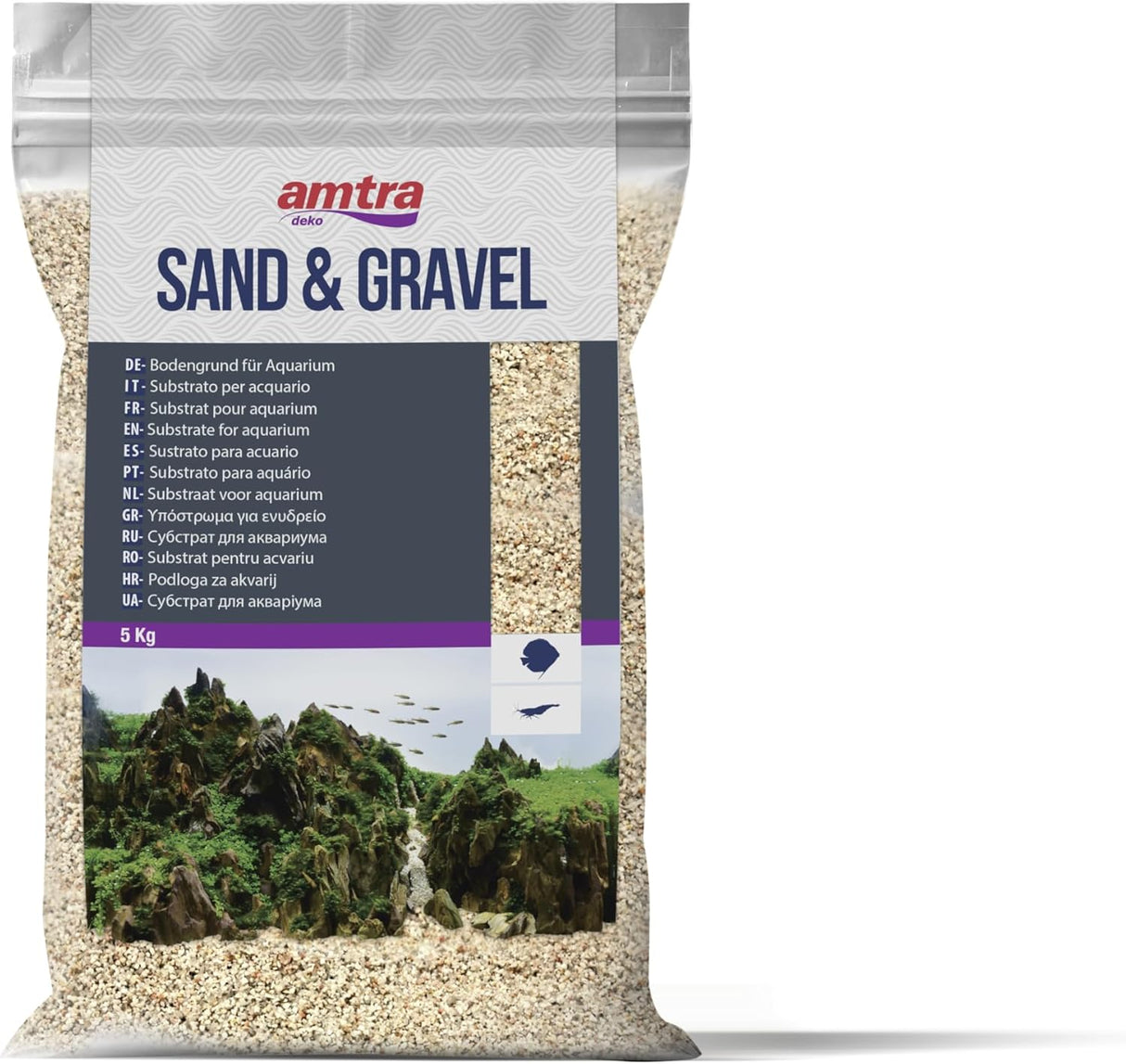 Amtra Ivory Quartz Finest Freshwater Saltwater Sand 0.8-1.2mm Grit 5kg - White