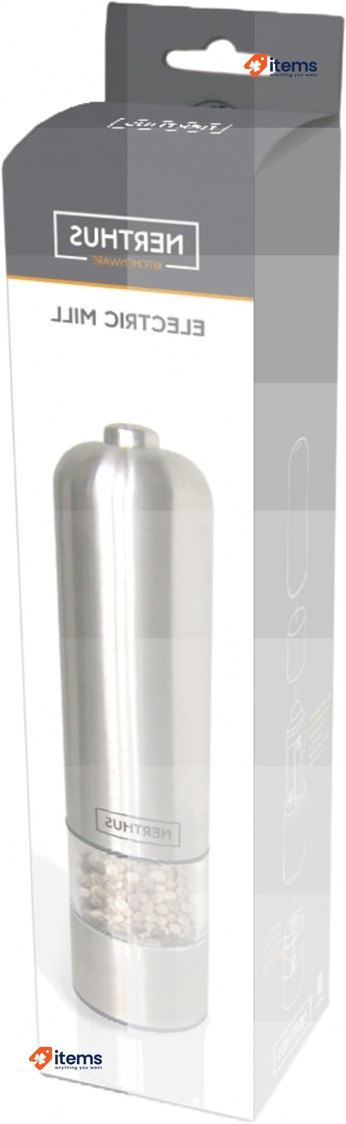 Nerthus FIH 012 Electric Mill. An Awesome Sea Salt & Pepper Mill Spice Jars