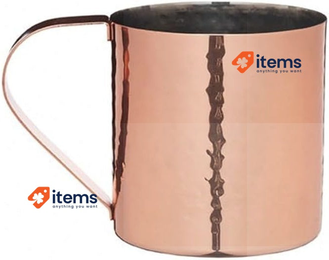 BarCraft Copper Hammered Moscow Mule Mugs (2): Contrast Colour, Silver/Copper