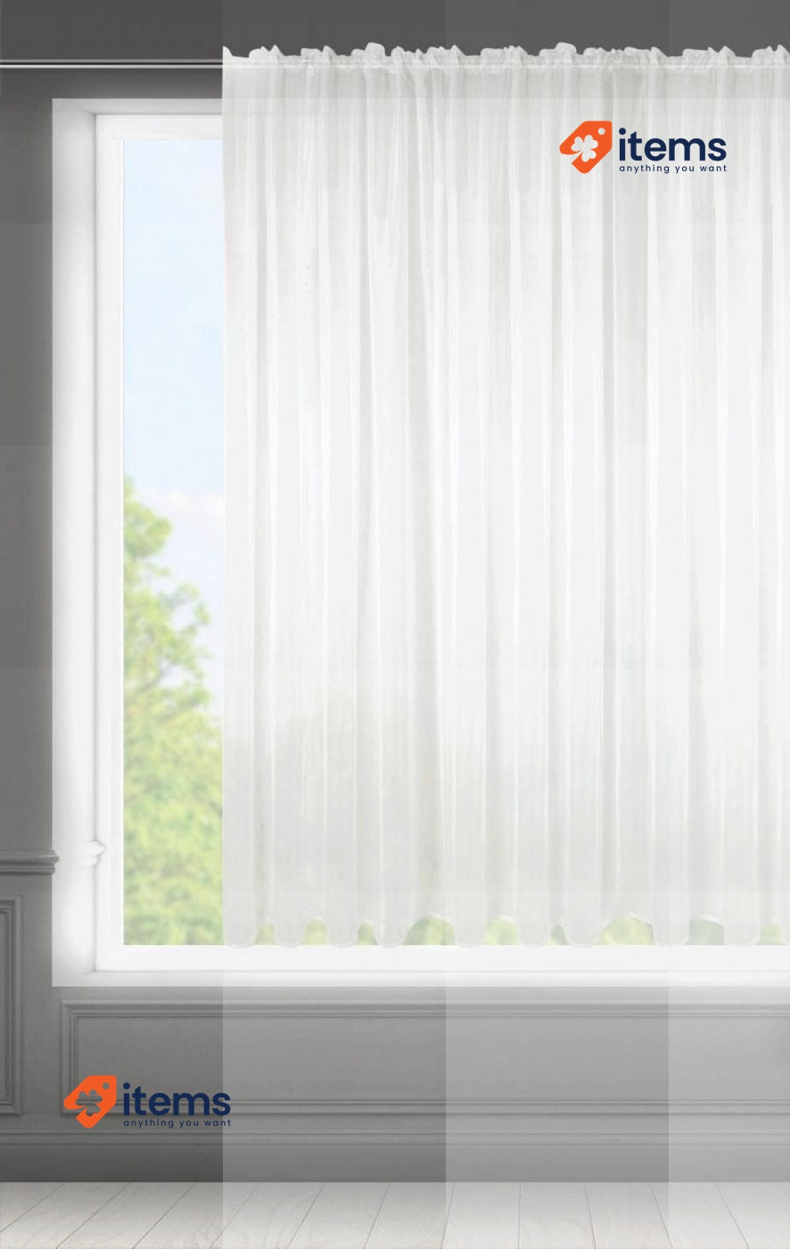 Eurofirany LUCY Voile Sheer Curtain With Rufflette Tape White 300x160 Cm Unit