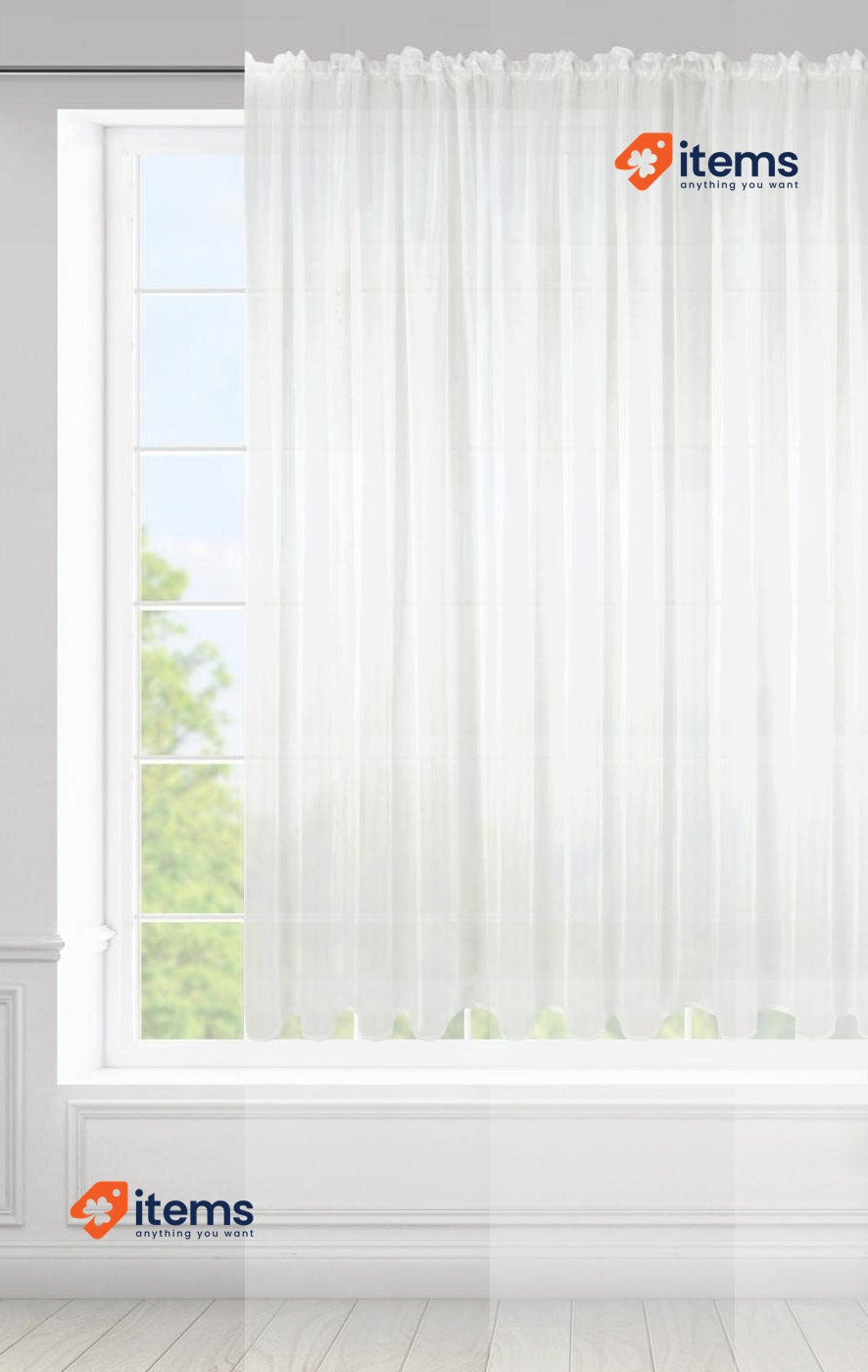Eurofirany LUCY Voile Sheer Curtain with Rufflette Tape White 300x160 cm