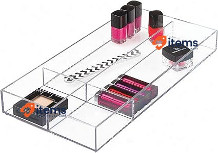 Idesign 40850 Makeup Organiser Tray Large Plastic Drawer Compartments Cosmetics