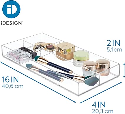 iDesign 40850 Makeup Organiser Tray, Large Plastic Drawer Organiser