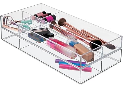 iDesign 40850 Makeup Organiser Tray, Large Plastic Drawer Organiser