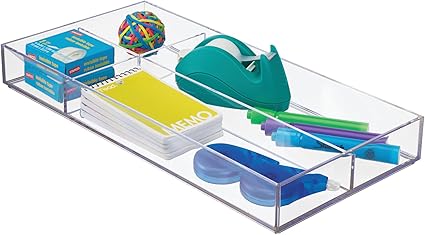 iDesign 40850 Makeup Organiser Tray, Large Plastic Drawer Organiser