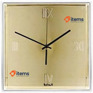 Kartell Wall or Shelf Analog Clock - Tic & Tac Clock Gold - Italian Design