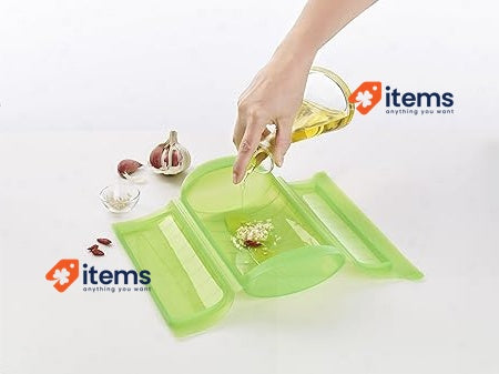 Lékué Steam Case 1-2 pers, Silicone, Green, 12.4 x 24 x 5 cm