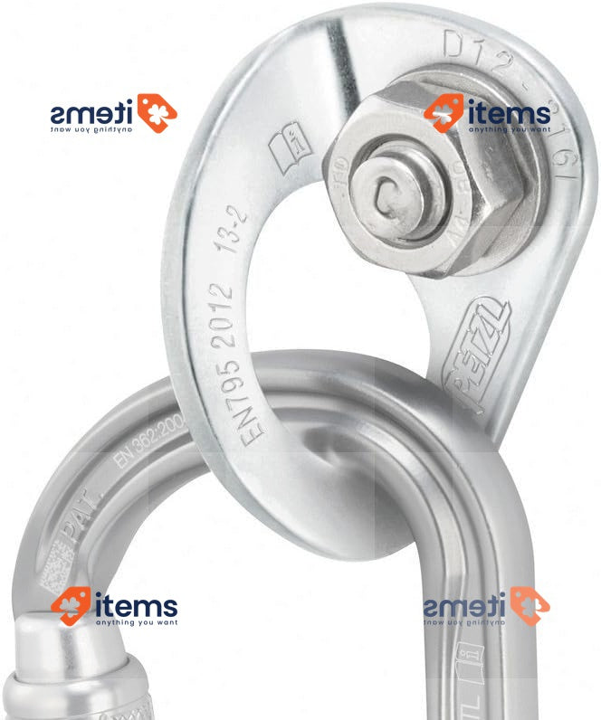 PETZL Heart Of Steel 10mm Alloy D - Shaped Grey Mm Pack Carabiners Hardware 20
