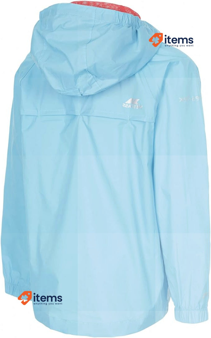 Trespass Kids Waterproof Packaway Jacket Qikpac AQUATIC 7 - 8 Years Blue 7/8 Age