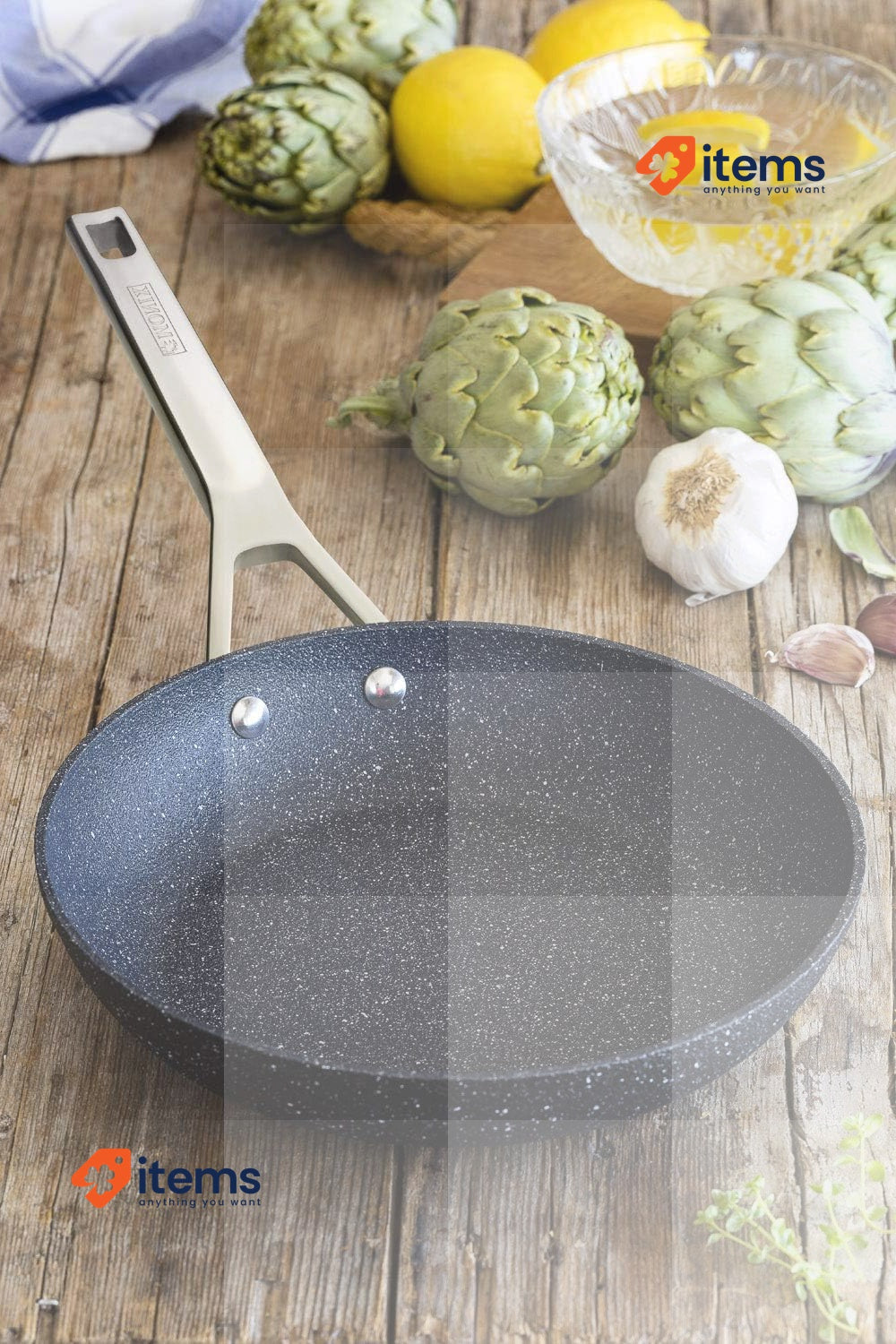 Monix Mineral Frying Pan 22 cm Aluminium with Non-Stick Stone Type Induction