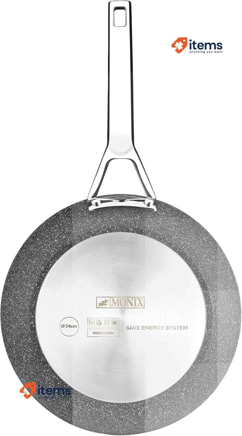 Monix Mineral Frying Pan 22 cm Aluminium with Non-Stick Stone Type Induction