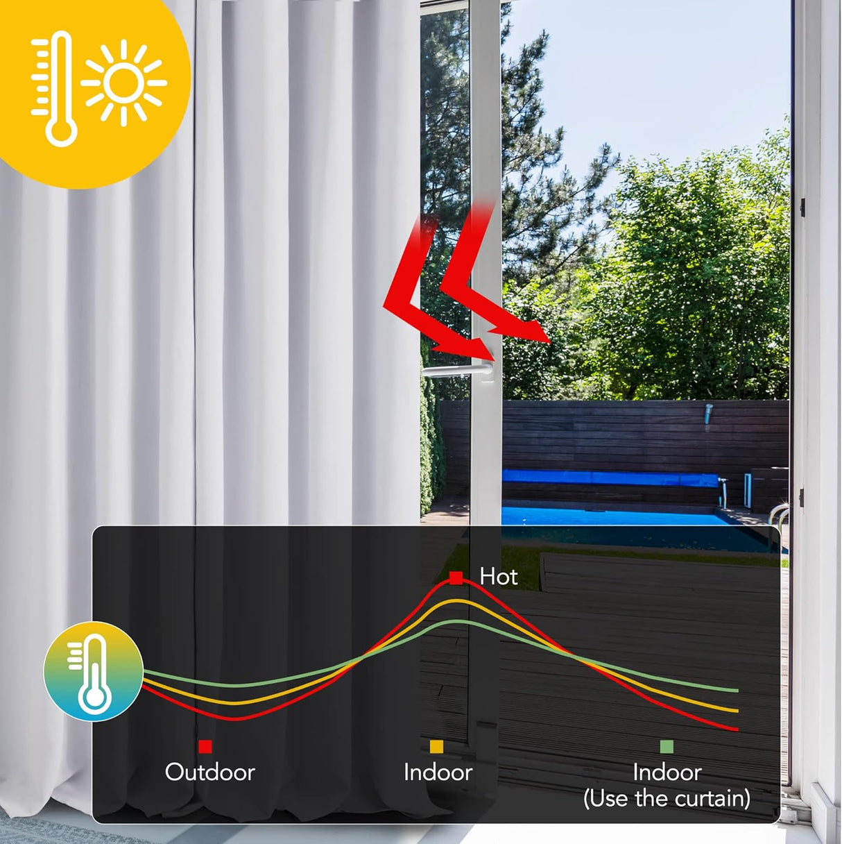 Deconovo Super Soft Solid Window Treatment Ring Top Curtain Silver Grey