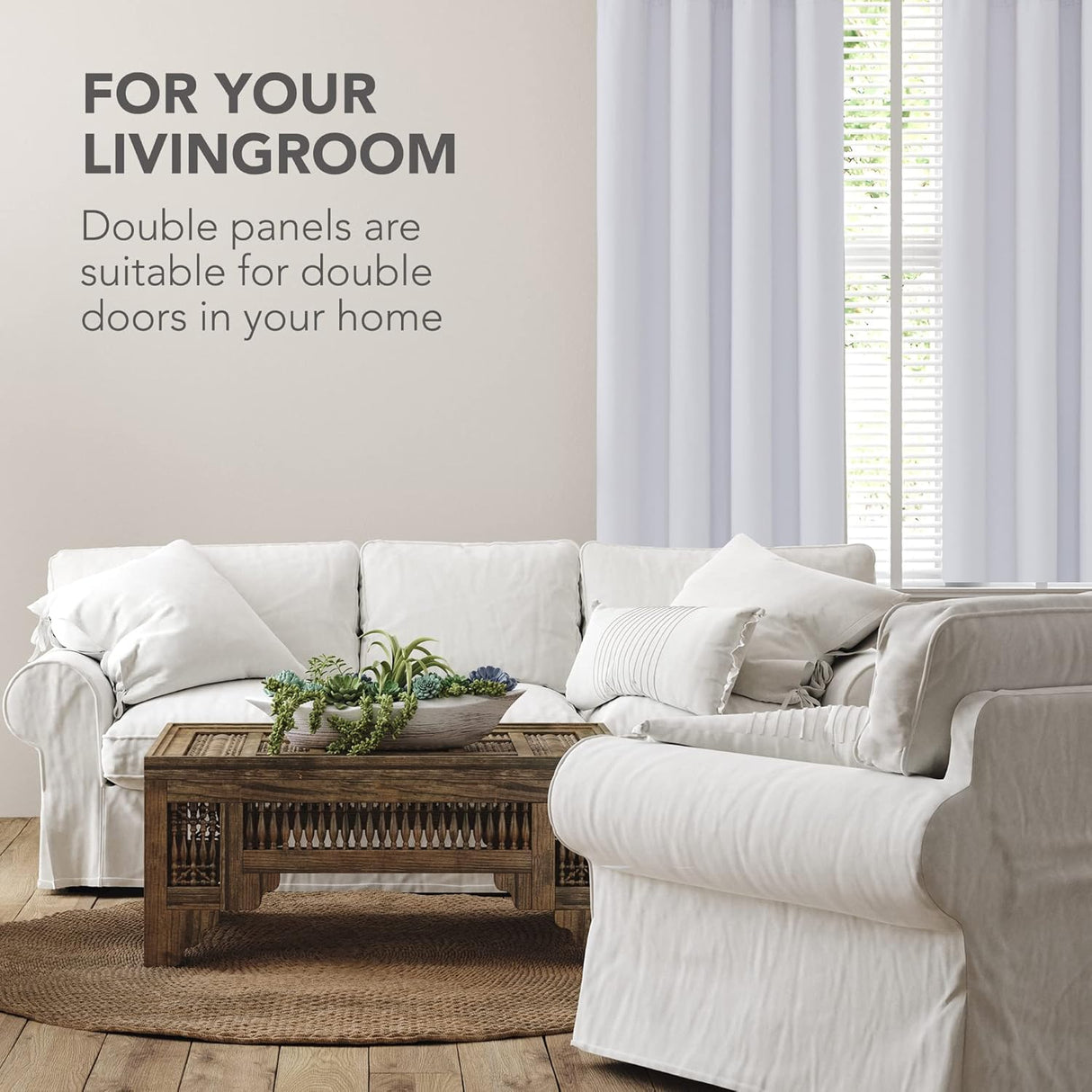 Deconovo Super Soft Solid Window Treatment Ring Top Curtain Silver Grey