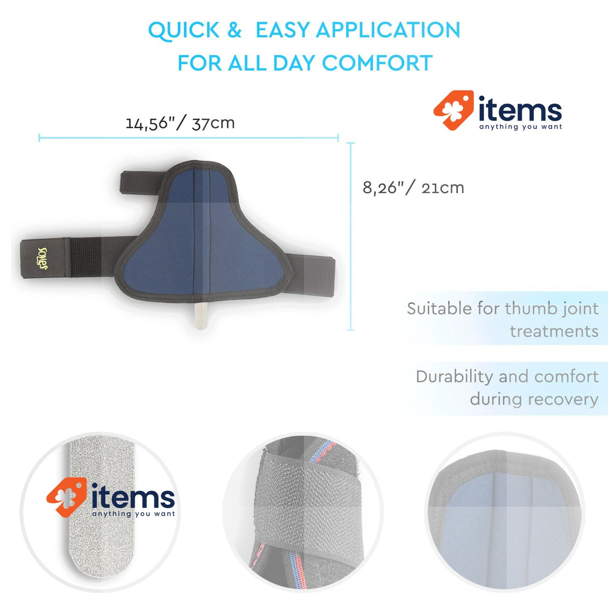 SOLES Thumb Stabilizer Brace Black One Size (SLS507)