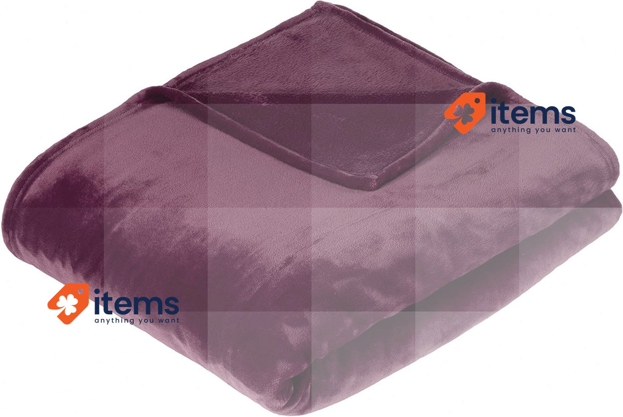 Amazon Basics Throw Blanket Not Heated, Made Of Soft Velvet Plush 168 X 229 Cm