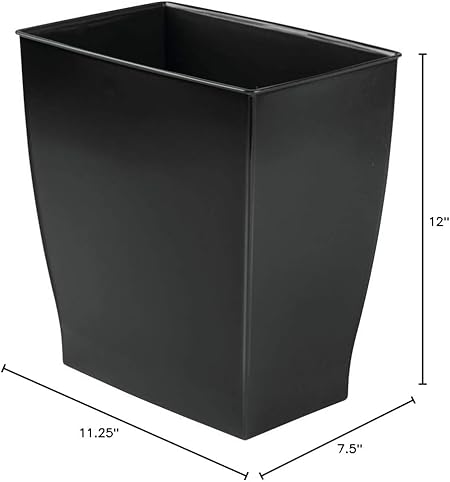 iDesign Mono Rubbish Bin, Plastic, Black, 4-Piece