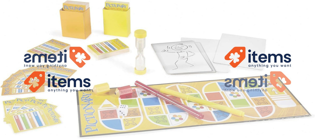 Mattel Games Drawing Board Game Yellow DKD51 Pictionary Version: Spanish