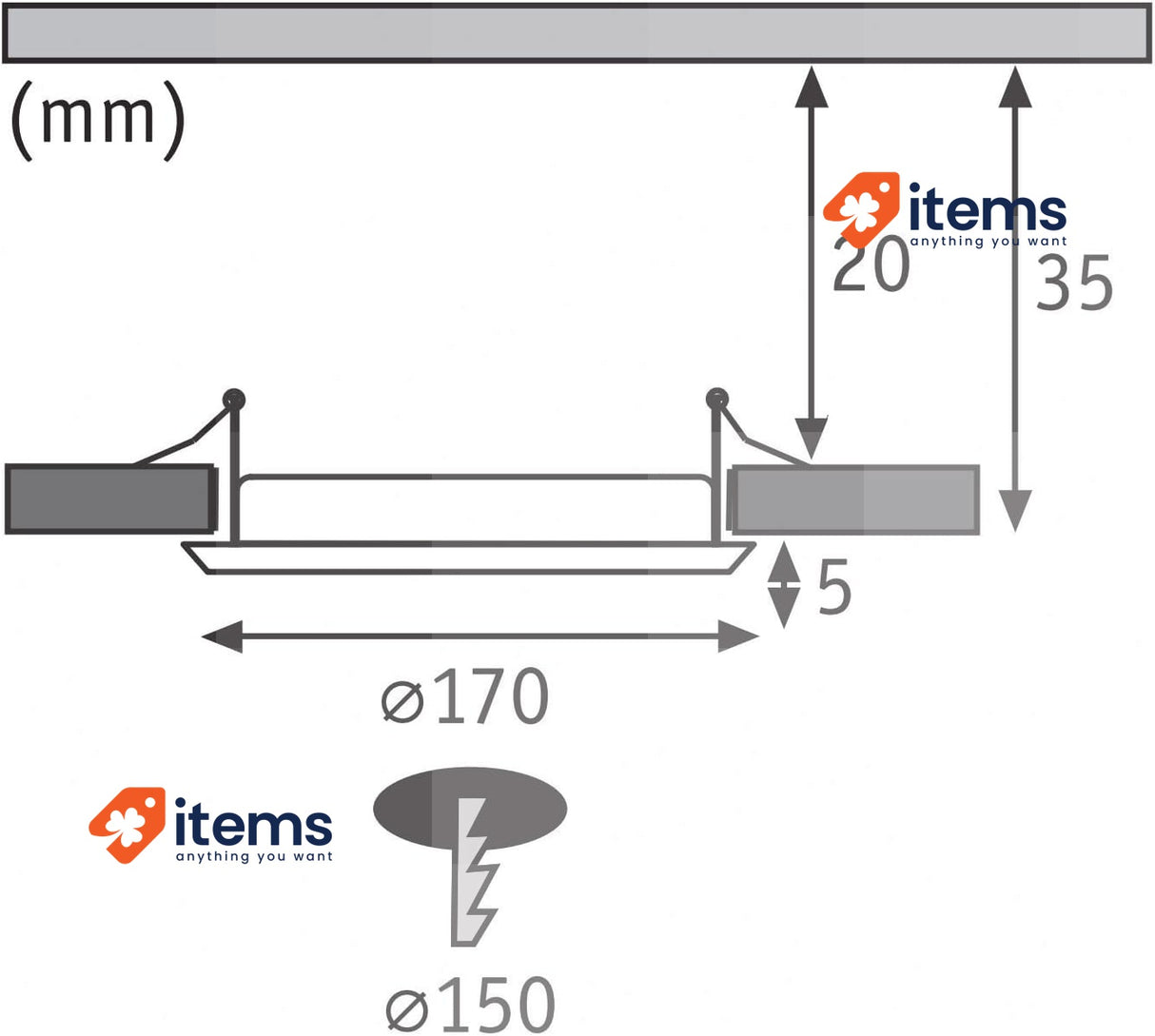 Paulmann 92062 LED recessed Panel Round incl. 1x12-watt White
