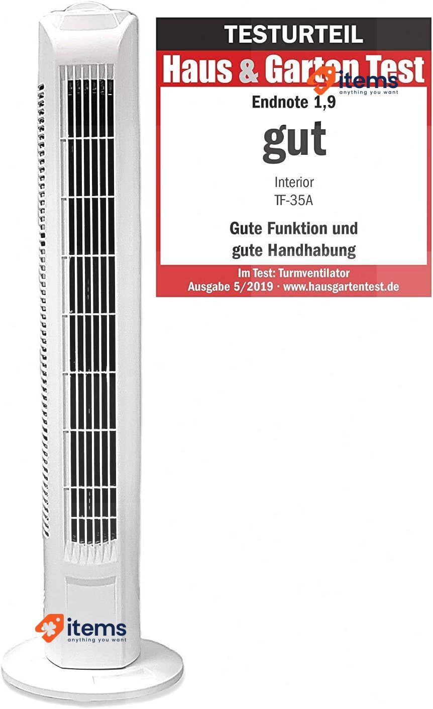 JUNG Tower Fan MY-GOODBERY 24, Interior column fan, 78cm, 3lvls. 45W, White