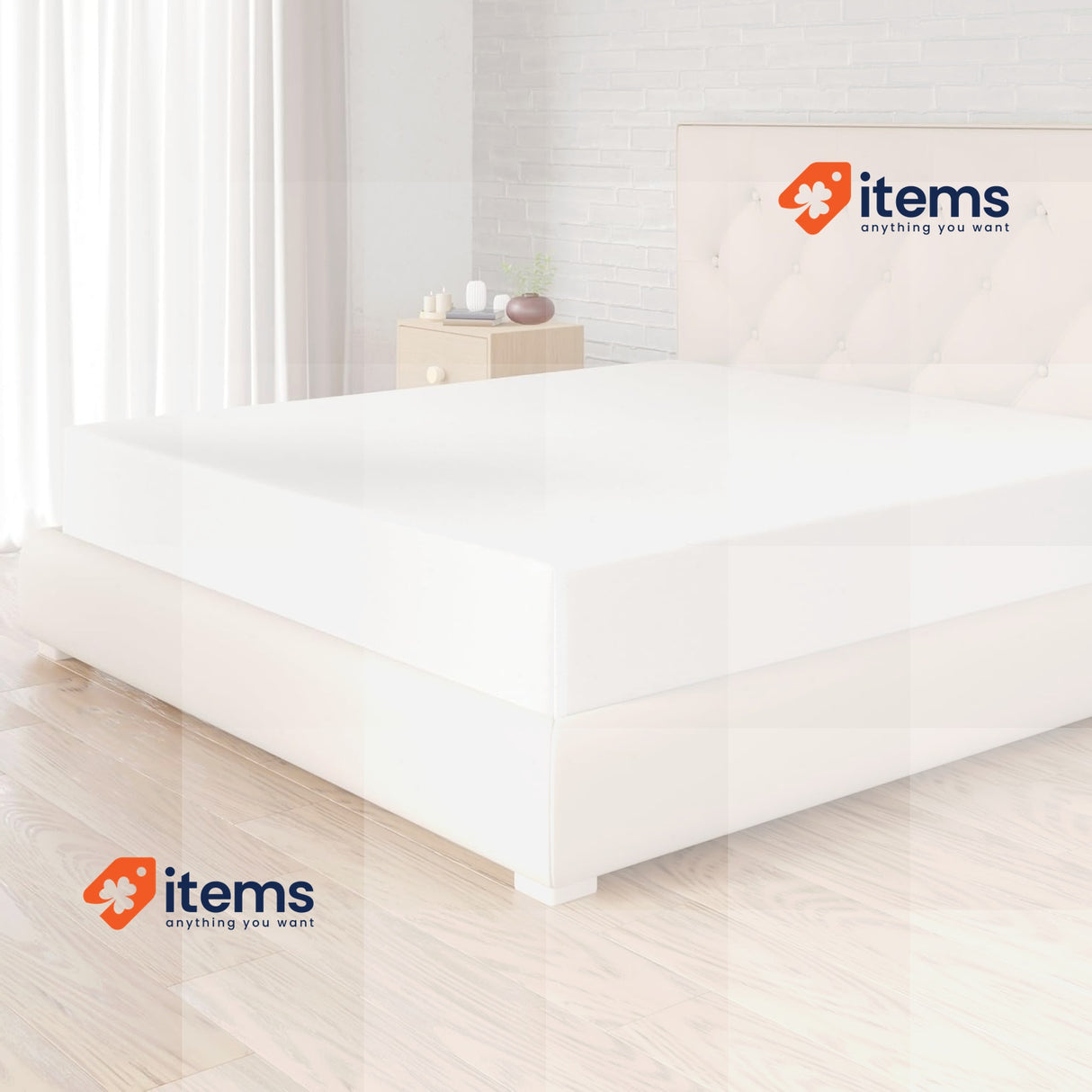 Amazon Basics Bedding Soft Microfibre King Fitted Sheet 12 inch Deep 180x200cm