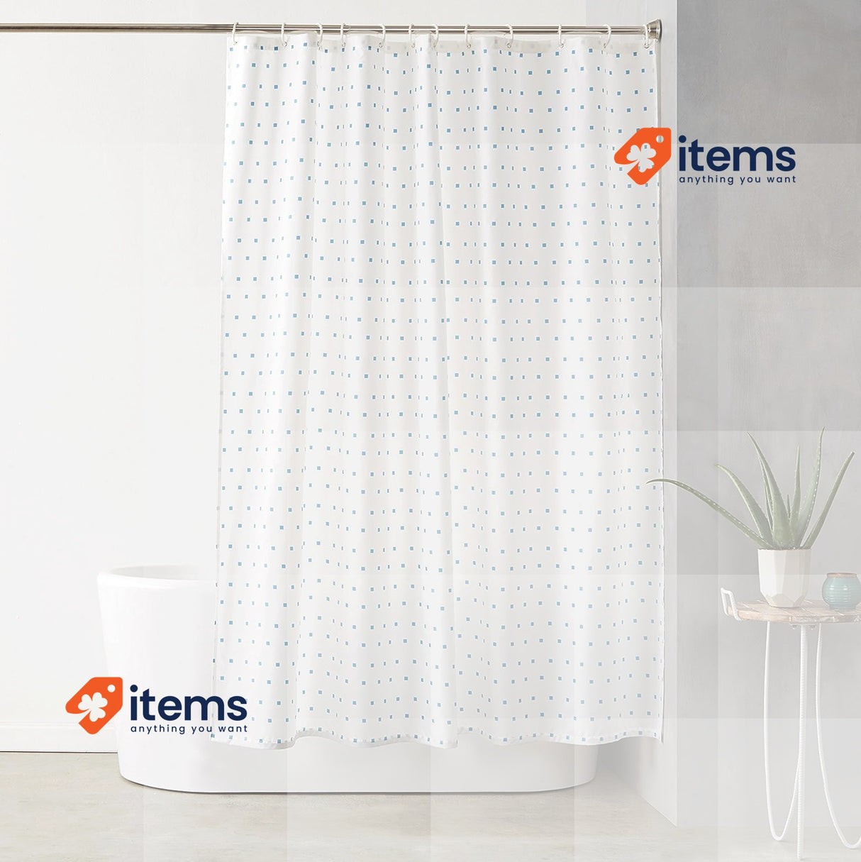 Amazon Basics Printed Fabric Shower Curtain Brown Beige Brown/Beige 180cm Drapes