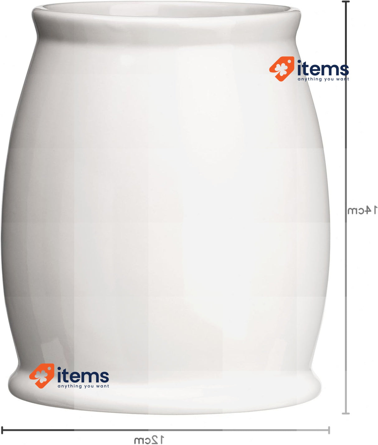 Premier Housewares Charm Utensil Jar White H14 x W12 x D12cm