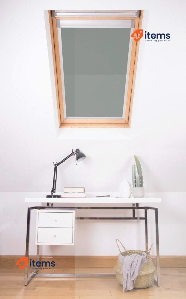 Bloc Skylight Blind For Velux Roof Windows Blockout, Pewter, P04 Window Blinds
