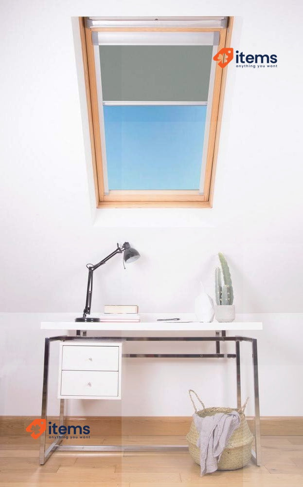 Bloc Skylight Blind For Velux Roof Windows Blockout, Pewter, P04 Window Blinds