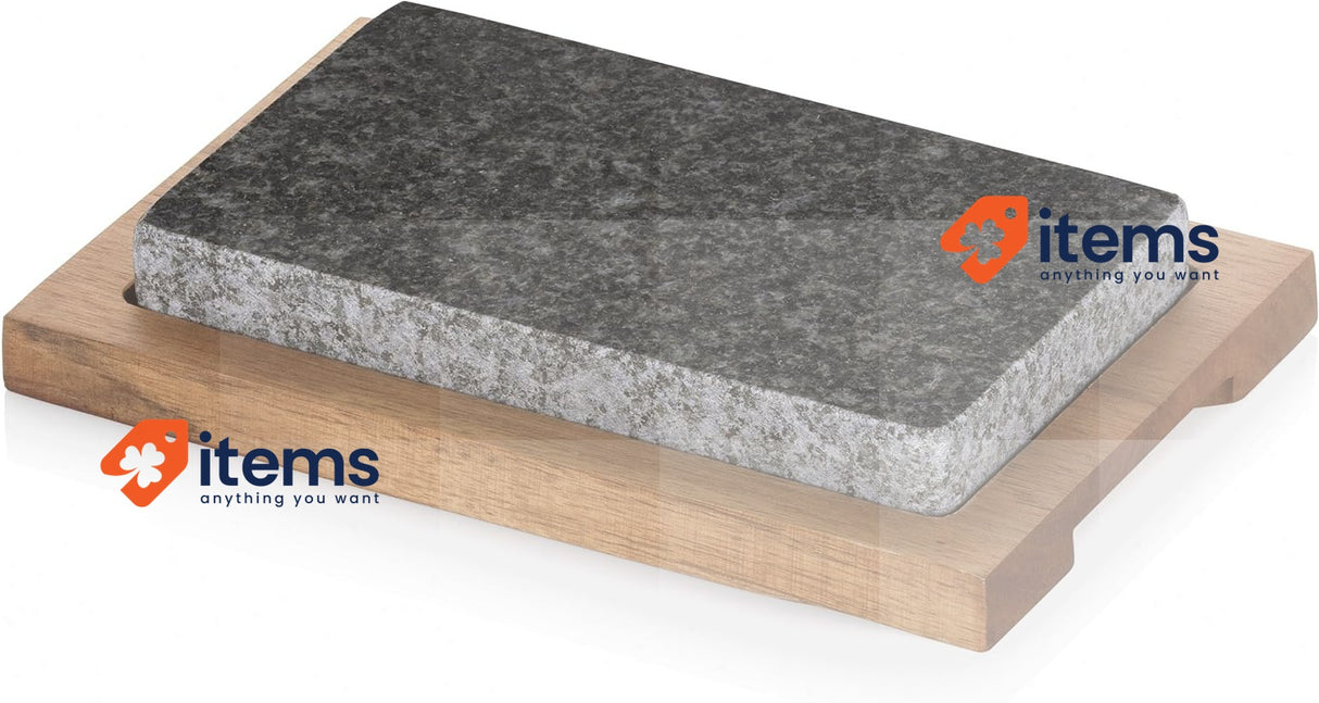 Kela Hot Stone Country 24x16cm 2 Piece of Granite/Acacia Brown/Grey 24 x 16 x 4
