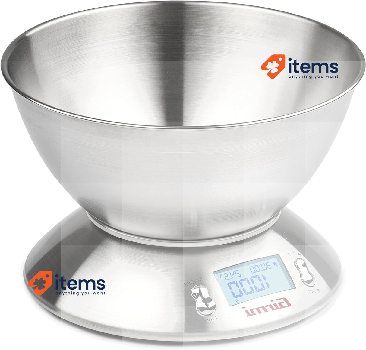 Girmi PS85 Table Round Electronic Kitchen Scale Stainless Steel 23 x 48 mm Blue