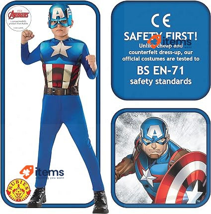 Rubies 610759 - S Capitan America Costume Colourful (3 4 Years) Official Disney