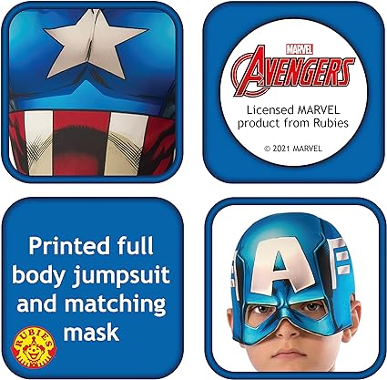 Rubies 610759-S Capitan America Costume Colourful S (3-4 Years)