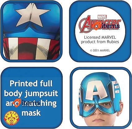 Rubies 610759 - S Capitan America Costume Colourful (3 4 Years) Official Disney