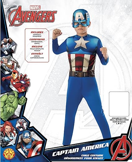Rubies 610759-S Capitan America Costume Colourful S (3-4 Years)