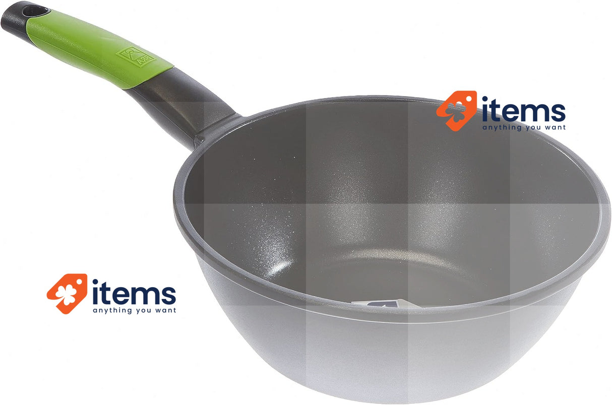 BRA Prior Wok, 24 cm, Cast Aluminium with Non-Stick Teflon, PFOA-Free, Induction