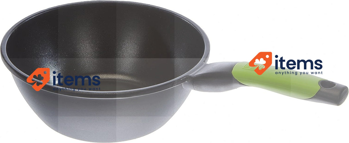 BRA Prior Wok, 24 cm, Cast Aluminium with Non-Stick Teflon, PFOA-Free, Induction