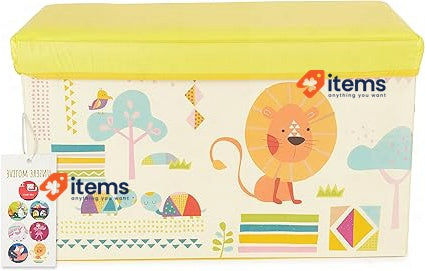 Bieco Childrens Foldable Storage Box With Cover, Toy Box, Max 80kg, 60x30x35 Cm