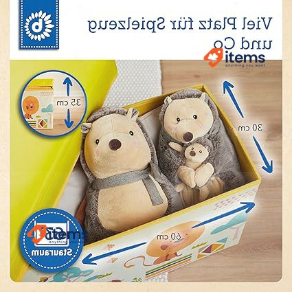 Bieco Childrens Foldable Storage Box With Cover, Toy Box, Max 80kg, 60x30x35 Cm