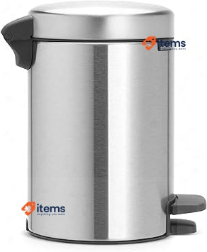 Brabantia 112164 Pedal Bin Newicon With Plastic Inner Bucket, 3 L - Matt Steel
