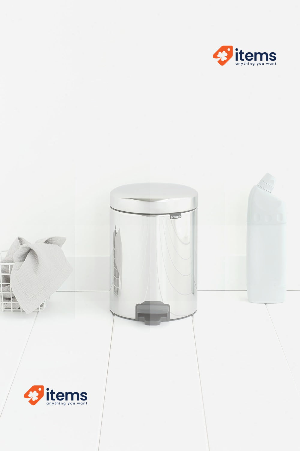 Brabantia 112621 Pedal Bin Silver 5 L Newicon Bucket Brilliant Steel