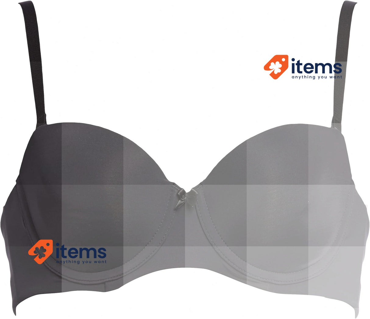 Iris & Lilly Womens Microfibre Strapless Bra Hook and Eye Black, Size 34D (90D)