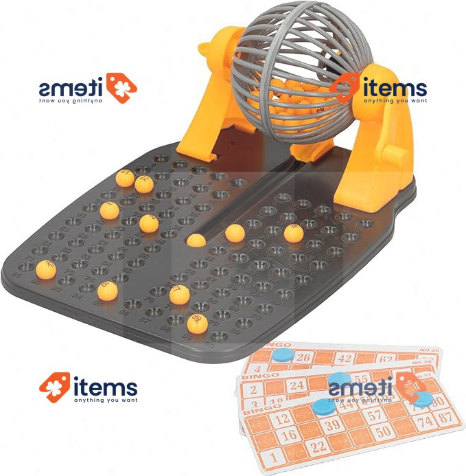 COLORBABY 43313 Bingo Game with 24 Cards 90 Balls Black/Yellow