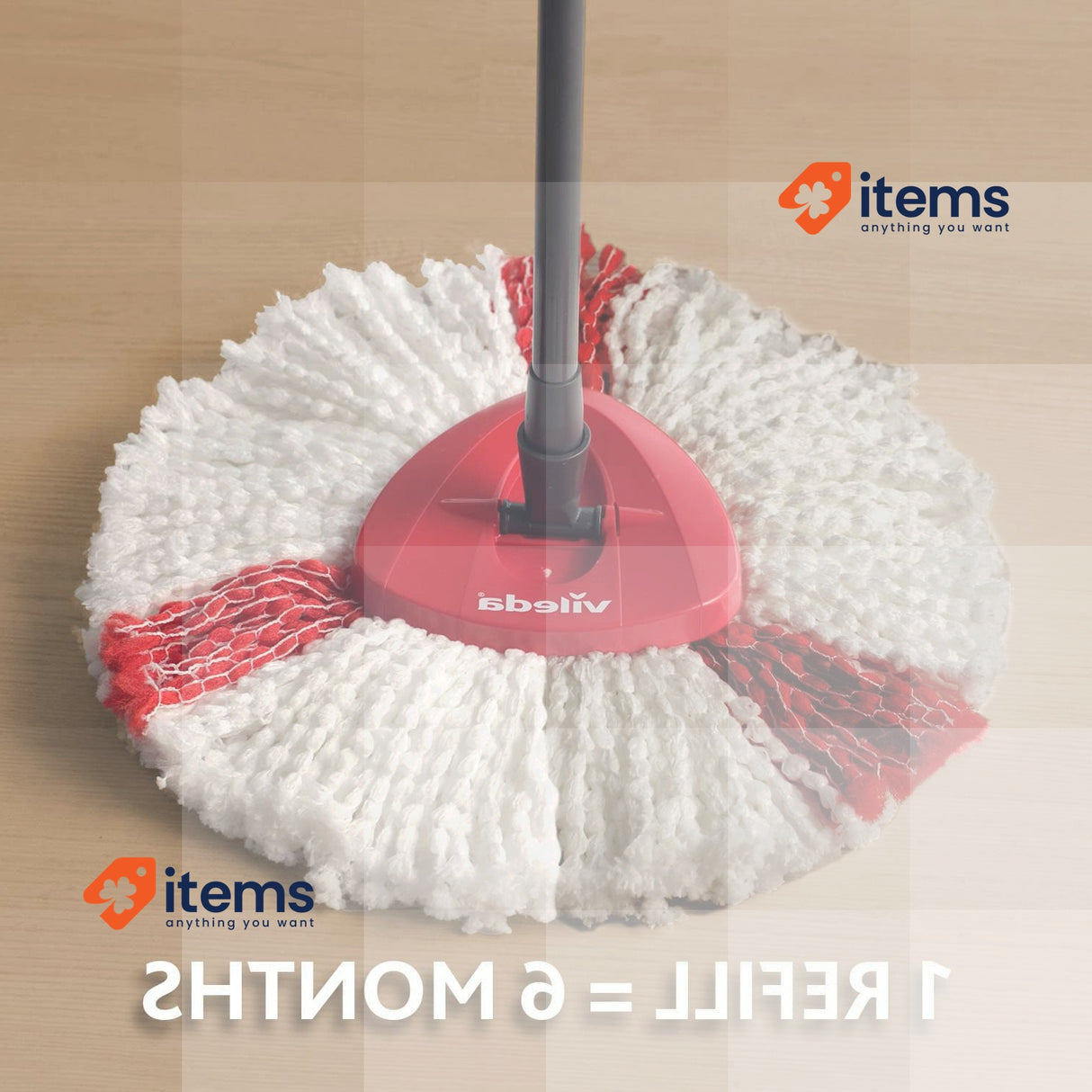 Vileda Turbo 2in1 Spin Mop Head Refills Pack of 2 Fits all Turbo Mops Microfibre