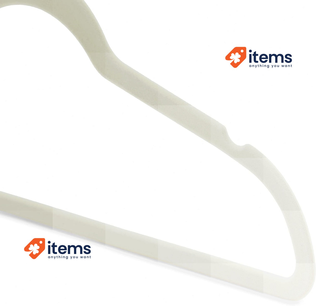 Amazon Basics Slim Velvet Non-Slip Suit Hangers, 50 Pack, Ivory Color 50-Pack