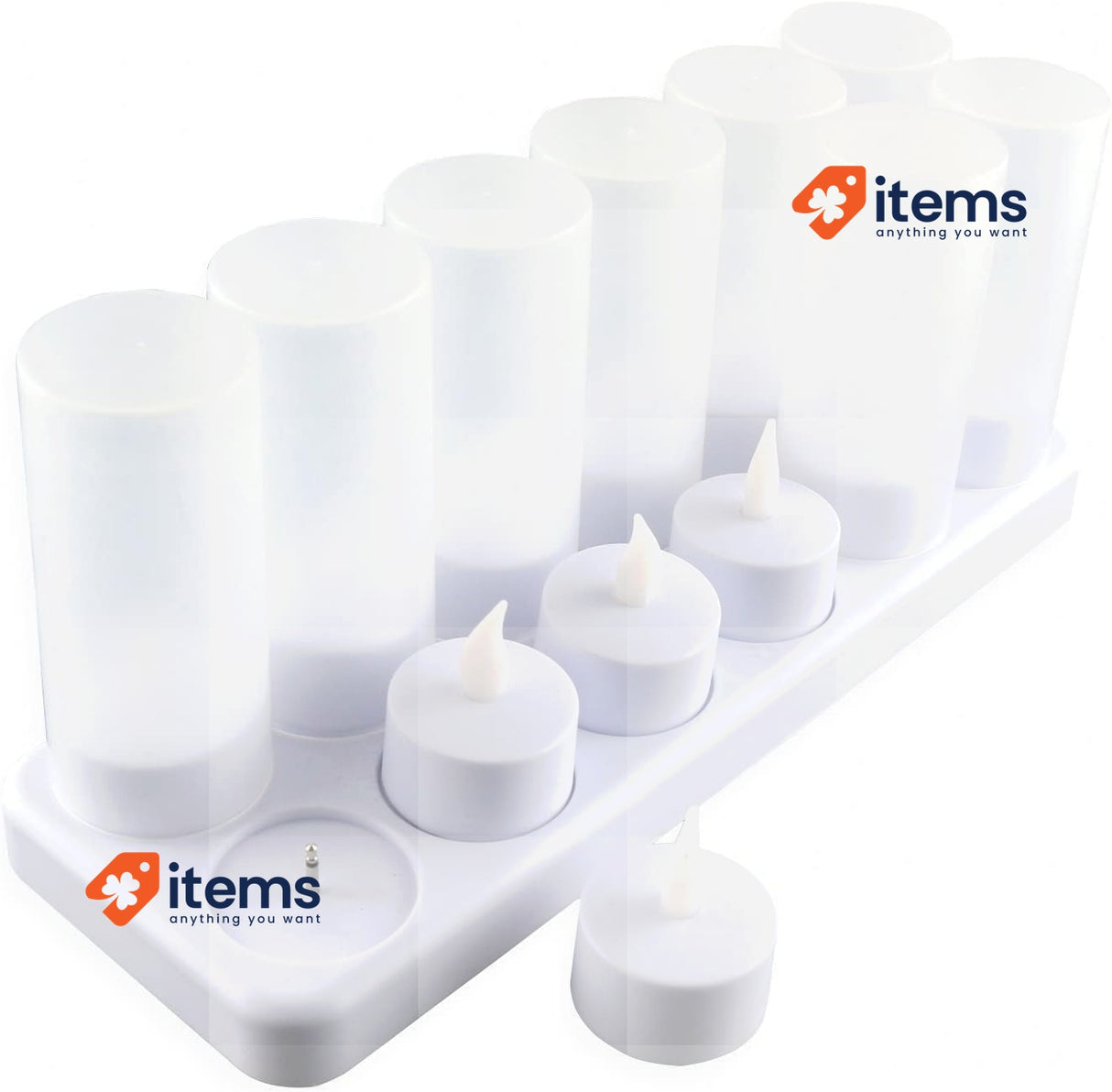EXTSUD 12 LED Flameless Candles, Rechargeable Battery Operated White Candle Pcs