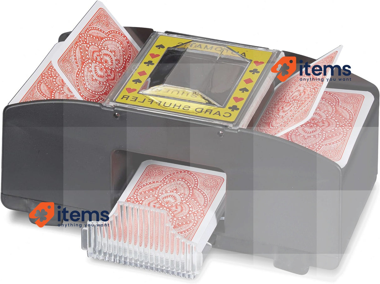 Relaxdays Card Shuffler 2 Decks Electronic Mixing Machine to Shuffle Black