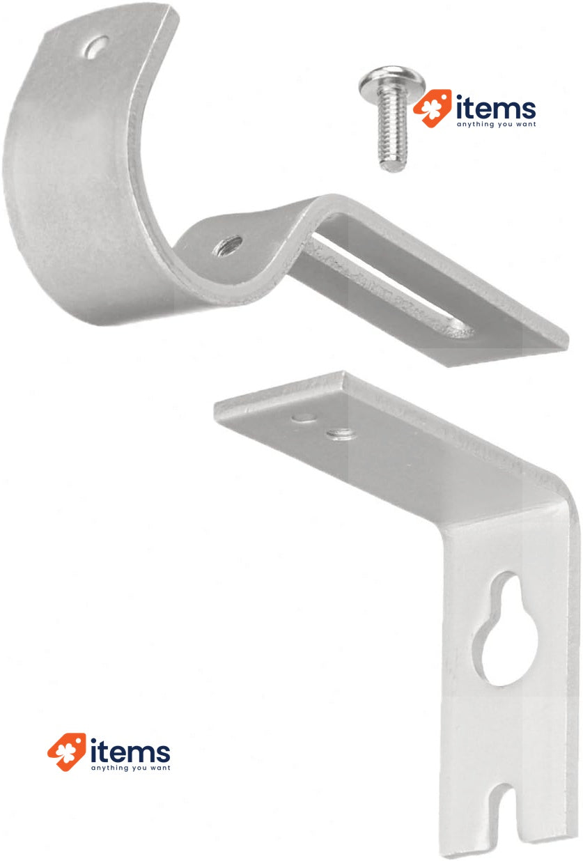 Amazon Basics Metal Curtain Pole Wall Bracket Length of 7 11cm to 25mm Set of 2